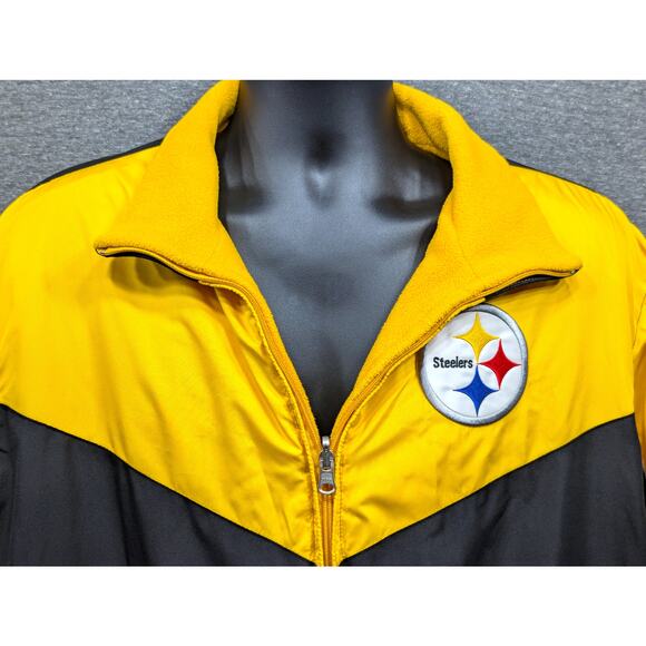 NFL Jacket - Yellow/Black, Pittsburg Steelers, Reversible, Fleece, Football - Picture 2 of 7